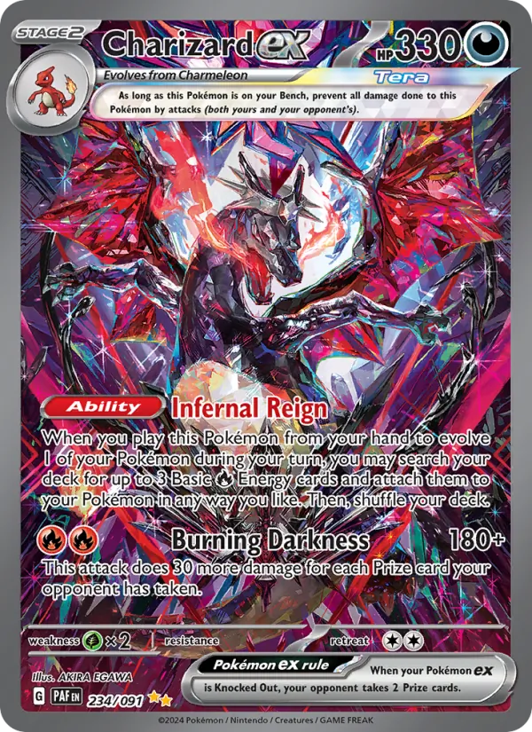 Carta Charizard ex, 234/091, da coleção Destinos de Paldea