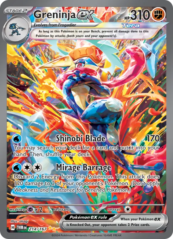 Carta Greninja ex, 214/167, da coleção Máscara do Crepúsculo