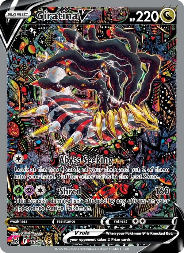 Carta Giratina V, 186/196, da coleção Origem Perdida